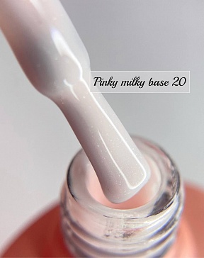 Pinky milky rubber base камуфлирующая база с шиммером № 20 (10 мл)