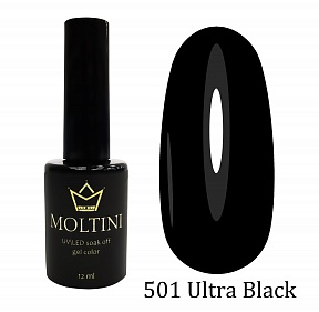 MOLTINI гель-лак Classic №501 Ultra black (12мл.)