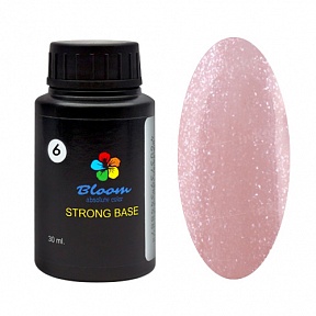 Bloom, Strong Cover Base - Камуфлирующая жесткая база №06 (холодный розовый с блестками), 30 мл