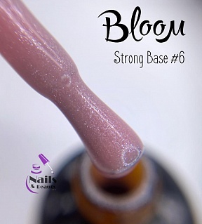База Bloom Strong жесткая оттенок №06 (холодный розовый с блестками), 15 мл