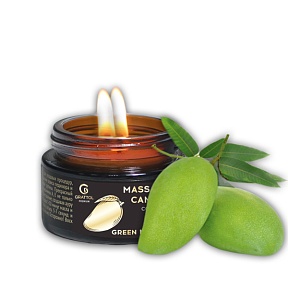 Grattol, Свеча массажная Premium Massage Candle на кокосовом воске GREEN MANGO (манго), 30 мл