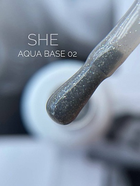 SHE,Aqua Base 02, Камуфлирующая база с шиммером 15 ml