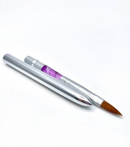 Кисть для акрила Kyassi Nail №6, металлическая ручка с колпачком