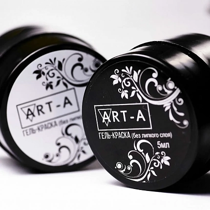 Art-A гель краска без липкого слоя черная LUX, 5ml