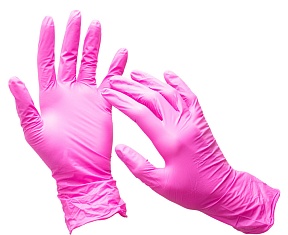 Перчатки нитриловые Mercator Medical розовые размер S, 50 пар/уп. (3,5 гр.)