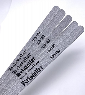 Пилка для ногтей Kristaller 100*180, узкая серая (5 шт/уп.)
