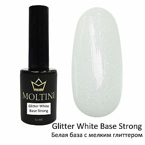 Камуфлирующая База Moltini Glitter White Strong (12мл.)