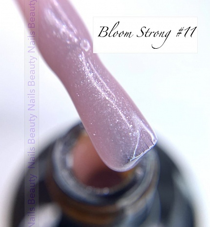 Bloom, Strong Cover Base - Камуфлирующая жесткая база №11 (ярко-розовый с блёстками), 15 мл