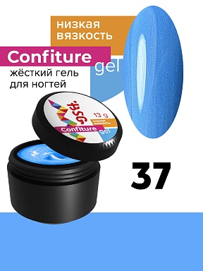 BSG, Жёсткий гель для наращивания Confiture №37 Низкая вязкость - Васильково-перламутровый (13 г)