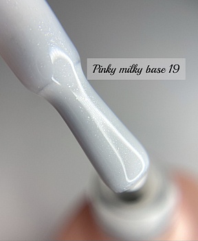 Pinky milky rubber base камуфлирующая база с шиммером № 19 (10 мл)
