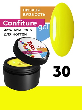 BSG, Жёсткий гель для наращивания Confiture №30 Низкая вязкость - Жёлтый с неоновой ноткой (13 г)