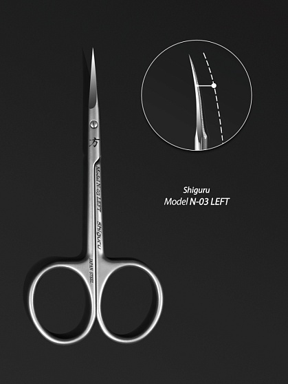Ножницы профессиональные для кутикулы Shiguru N-03 LEFT, для левши